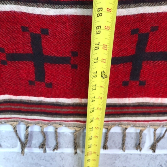 Oversized Vintage Wool Feel Serape Style Soth Wesern Vibes Wrap Scarf - Picture 9 of 9